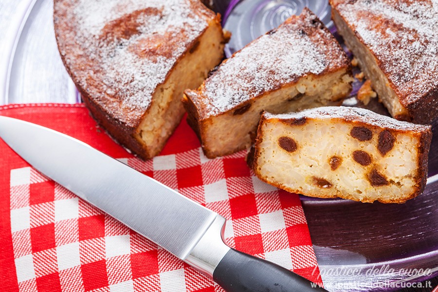 Fette di ciambella di riso viste dall'alto